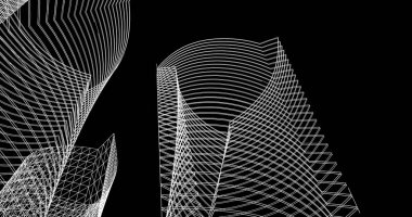 soyut mimari duvar kağıdı tasarımı, dijital konsept arkaplan
