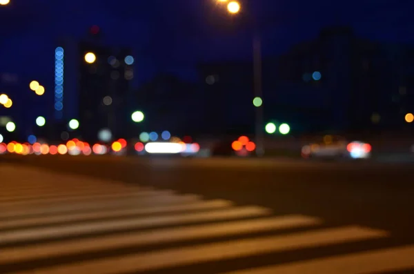 Luci Astratte Sfocate Sfondo Della Città Notte — Foto Stock