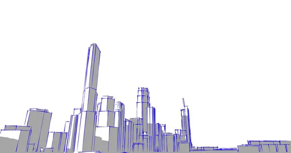 建筑墙纸设计 数字概念背景 — 图库照片