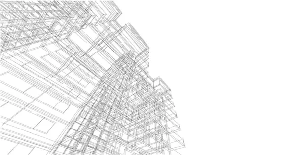 Проектирование Минимальных Геометрических Архитектурных Зданий — стоковое фото
