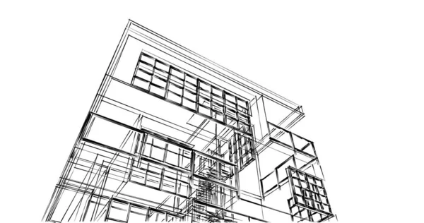 Disegno Astratto Carta Parati Architettonica Sfondo Concetto Digitale — Foto Stock