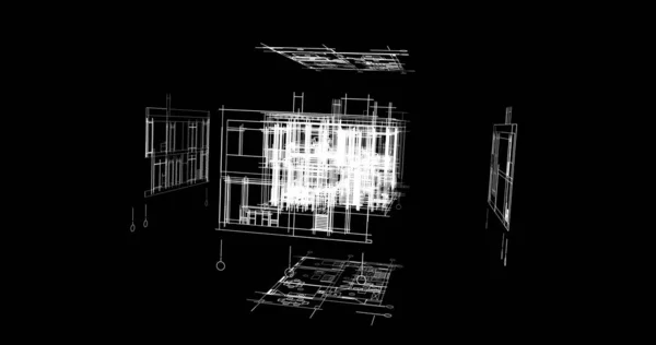 Linhas Abstratas Desenho Conceito Arte Arquitetônica Formas Geométricas Mínimas — Fotografia de Stock