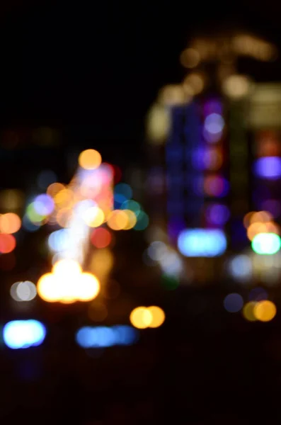 Luces Abstractas Borrosas Fondo Ciudad Noche — Foto de Stock