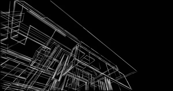 Архитектурное Построение Иллюстрации Фоне — стоковое фото