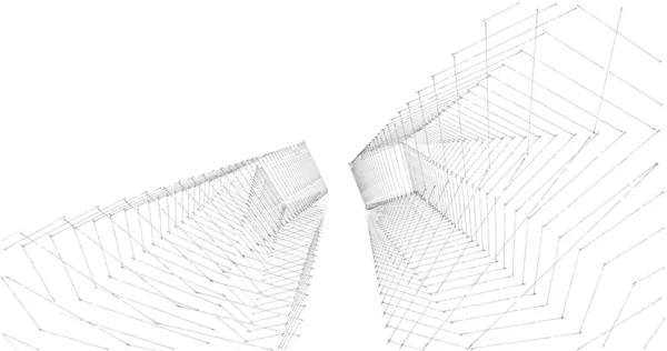 Líneas Abstractas Dibujo Concepto Arte Arquitectónico Formas Geométricas Mínimas —  Fotos de Stock