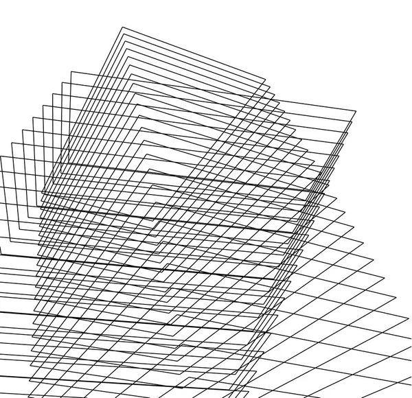 Minimalny Szkic Projekt Geometrycznych Budynków Architektonicznych — Zdjęcie stockowe