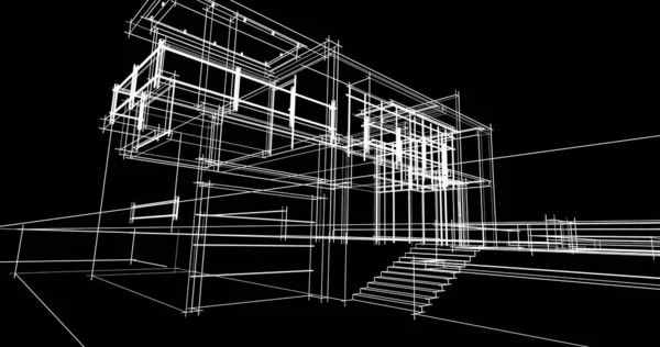 Entwurf Geometrischer Architekturgebäude — Stockfoto