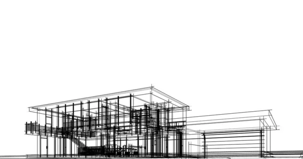 建筑墙纸设计 数字概念背景 — 图库照片