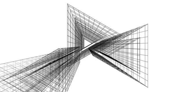 Abstraktní Architektonický Design Tapet Digitální Koncept Pozadí — Stock fotografie