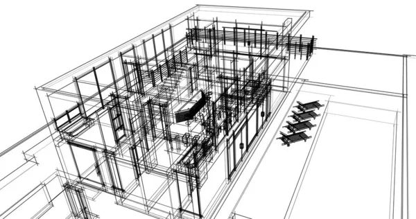 Abstraktní Architektonický Design Tapet Digitální Koncept Pozadí — Stock fotografie