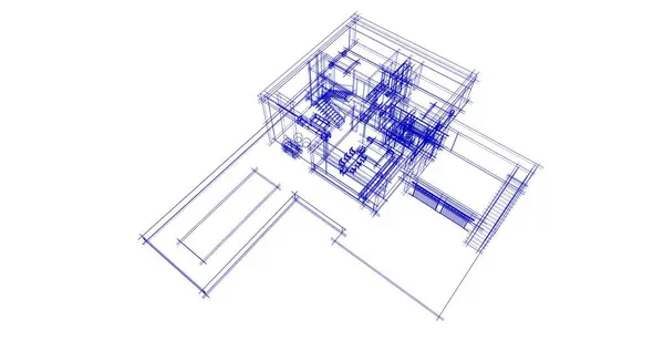 Abstrakta Teckningslinjer Arkitektonisk Konst Koncept Minimala Geometriska Former — Stockfoto