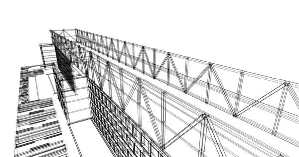 Abstraktní Architektonický Design Tapet Digitální Koncept Pozadí — Stock fotografie