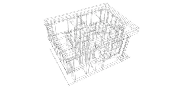 Architektura Budynek Ilustracja Tle — Zdjęcie stockowe