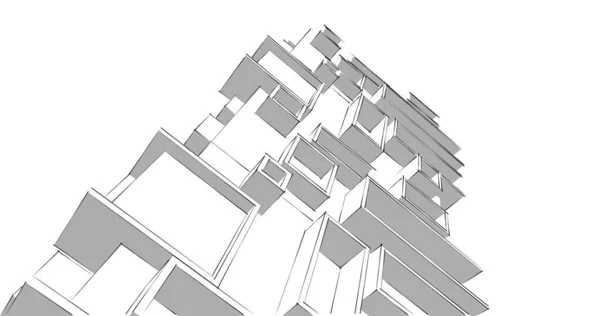 建筑墙纸设计 数字概念背景 — 图库照片