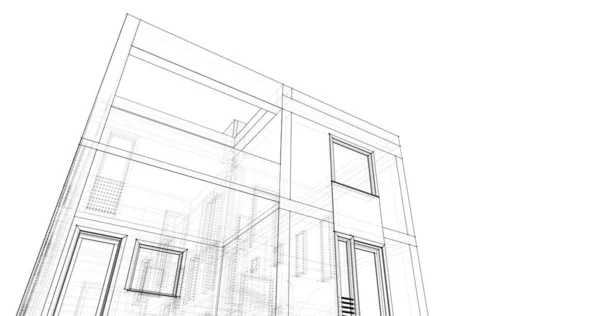 Lignes Dessin Abstraites Dans Concept Art Architectural Formes Géométriques Minimales — Photo