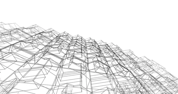 Lignes Dessin Abstraites Dans Concept Art Architectural Formes Géométriques Minimales — Photo