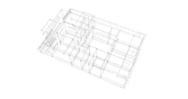 Архитектурное Построение Иллюстрации Фоне — стоковое фото