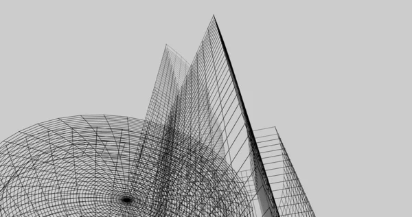 Garis Gambar Abstrak Dalam Konsep Seni Arsitektur Bentuk Geometris Minimal — Stok Foto
