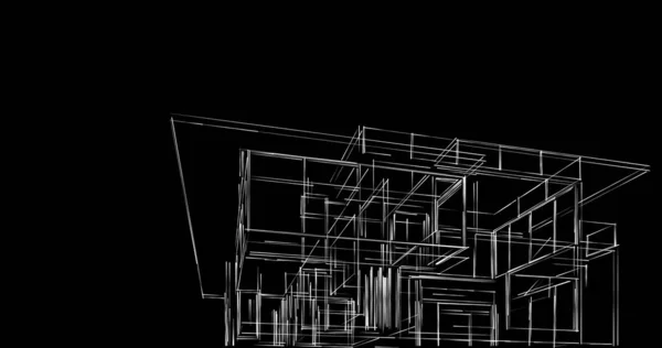 Linhas Abstratas Desenho Conceito Arte Arquitetônica Formas Geométricas Mínimas — Fotografia de Stock