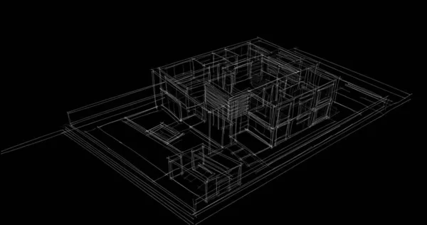 Arquitectura Edificio Ilustración Sobre Fondo —  Fotos de Stock