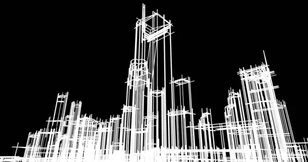 Abstrakcyjny Projekt Tapety Architektonicznej Cyfrowe Tło Koncepcyjne — Zdjęcie stockowe