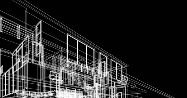Abstraktní Architektonický Design Tapet Digitální Koncept Pozadí — Stock fotografie