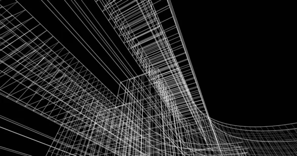Lignes Dessin Abstraites Dans Concept Art Architectural Formes Géométriques Minimales — Photo