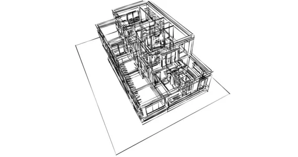 建筑墙纸设计 数字概念背景 — 图库照片