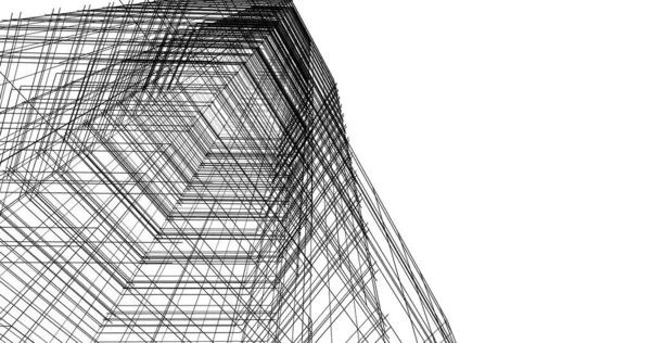 Arkaplanda mimari bina 3d illüstrasyon