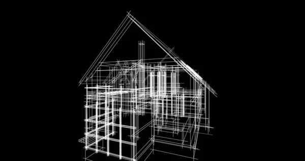 Minimalny Projekt Geometryczny Budynków Architektonicznych — Zdjęcie stockowe