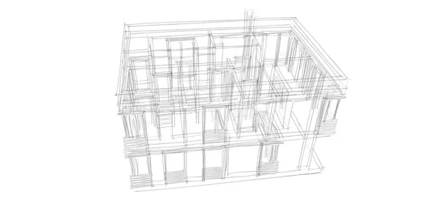 建筑3D背景图 — 图库照片