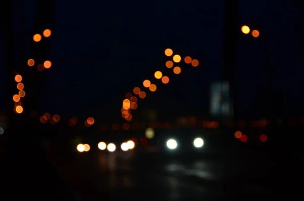 Luces Abstractas Borrosas Fondo Ciudad Noche —  Fotos de Stock