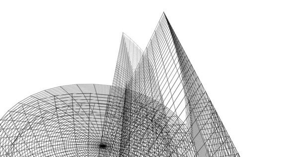 Абстрактні Лінії Малювання Концепції Архітектурного Мистецтва Мінімальні Геометричні Форми — стокове фото