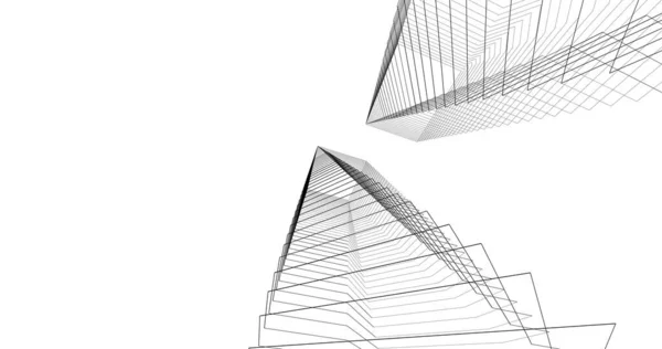 Lignes Dessin Abstraites Dans Concept Art Architectural Formes Géométriques Minimales — Photo