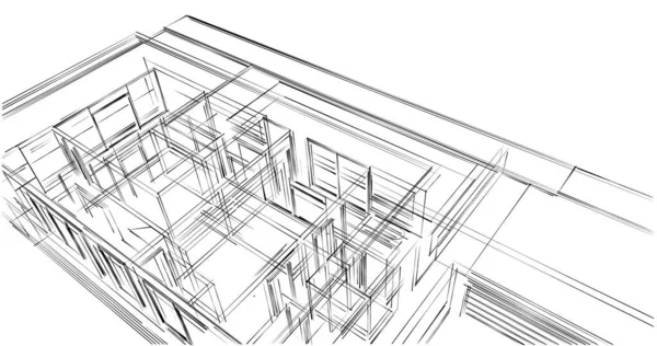 建筑墙纸设计 数字概念背景 — 图库照片