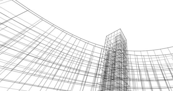 Abstrakcyjne Linie Rysunku Koncepcji Sztuki Architektonicznej Minimalne Kształty Geometryczne — Zdjęcie stockowe