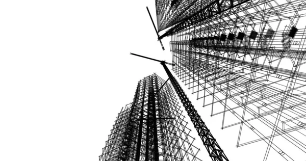 Mimari sanat konseptinde soyut çizgiler, minimum geometrik şekiller. 