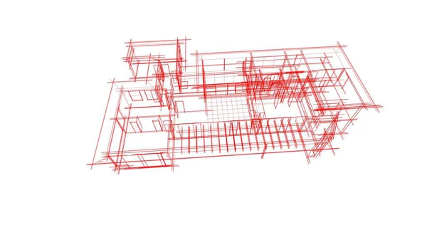 Lignes Dessin Abstraites Dans Concept Art Architectural Formes Géométriques Minimales — Photo