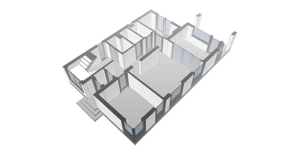 建築芸術の概念における抽象的な線や最小限の幾何学的形状 — ストック写真