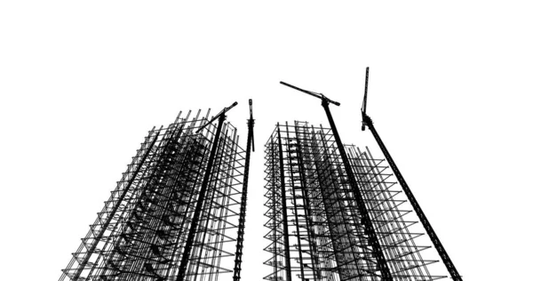 Mimari sanat konseptinde soyut çizgiler, minimum geometrik şekiller. 