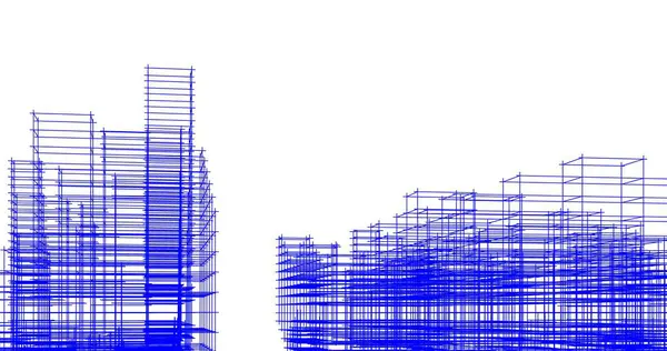 Проектирование Геометрических Архитектурных Зданий — стоковое фото