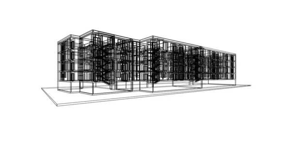 建筑墙纸设计 数字概念背景 — 图库照片