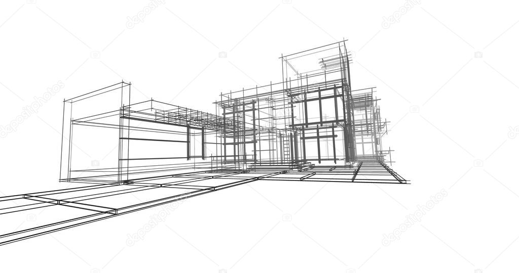 abstract architectural wallpaper design, digital concept background