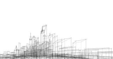 soyut mimari duvar kağıdı tasarımı, dijital konsept arkaplan