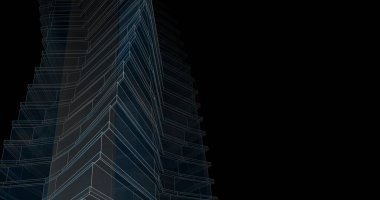 Mimari sanat konseptinde soyut çizgiler, minimum geometrik şekiller. 