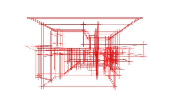 Mimari sanat konseptinde soyut çizgiler, minimum geometrik şekiller. 