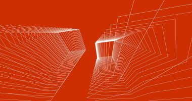 Mimari sanat konseptinde soyut çizgiler, minimum geometrik şekiller. 