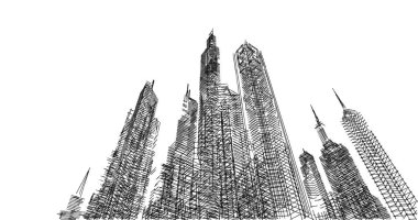 soyut mimari duvar kağıdı tasarımı, dijital konsept arkaplan