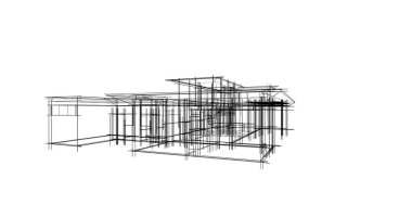 Mimari sanat konseptinde soyut çizgiler, minimum geometrik şekiller. 