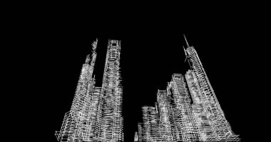 Mimari sanat konseptinde soyut çizgiler, minimum geometrik şekiller. 